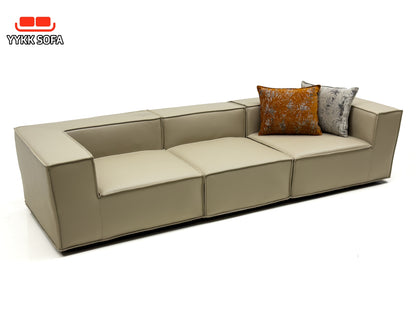 Compressible & Modular Living Room Sofa: High - Elastic Sponge, Quick Rebound, 5 - Person Capacity in Premium Imitation Leather