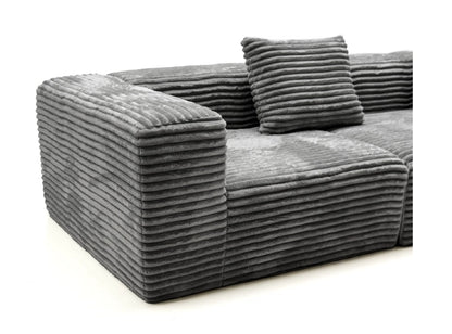 5-seater combination compression sofa made of high-quality corduroy fabric, equipped with highly elastic sponge for quick rebound