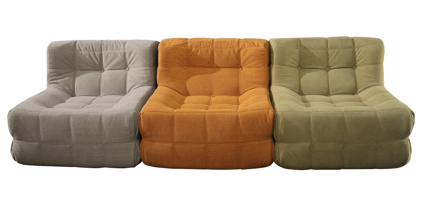 Single - Seater Living Room Compressible Sofa: High - End Corduroy, High - Elastic Sponge for Effortless Comfort and Quick Rebound