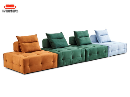 Single - seat Compression Sofa with Backrest: High - Quality Fabric, High - Elastic Sponge, Quick Rebound & Combinable